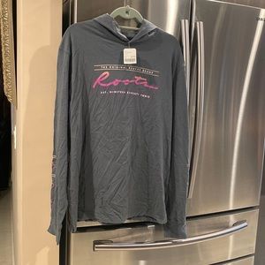 Roots mens gray lightweight hoodie size XL